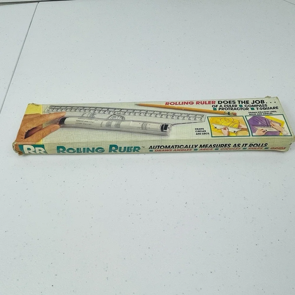 Vtg Rolling Ruler All Purpose 5 in 1 for Artist Students Drafting As Seen on TV